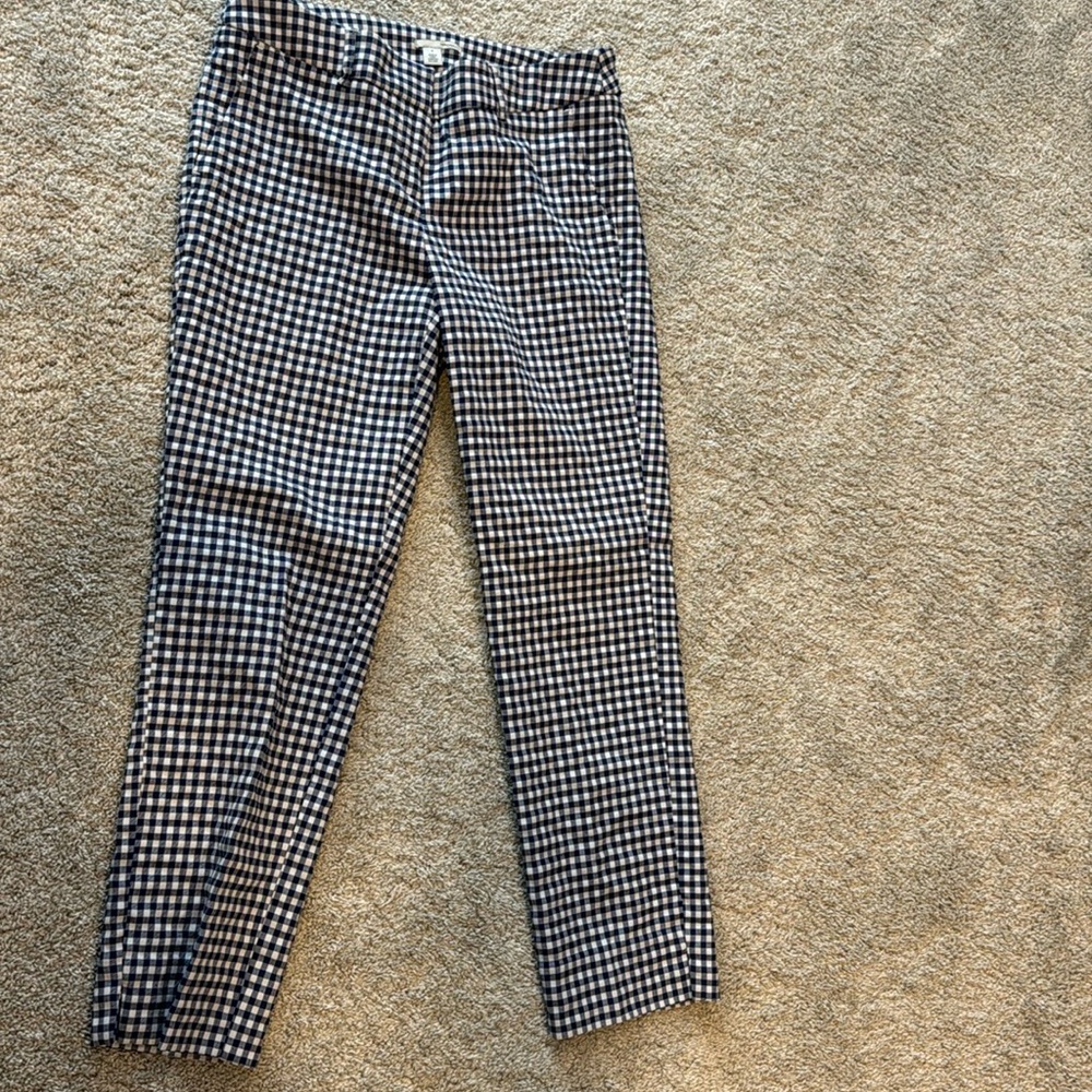 Halogen Gingham Blue and White Pants, Size 4